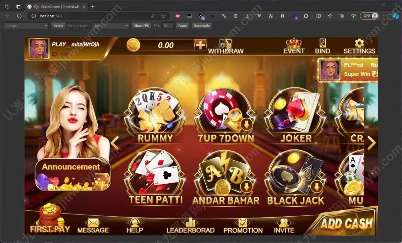 版全可商用开源OKWIN印度棋牌源码 | 出海H5手游·带快速建站教程·印度真金游戏·印尼游戏快速建站