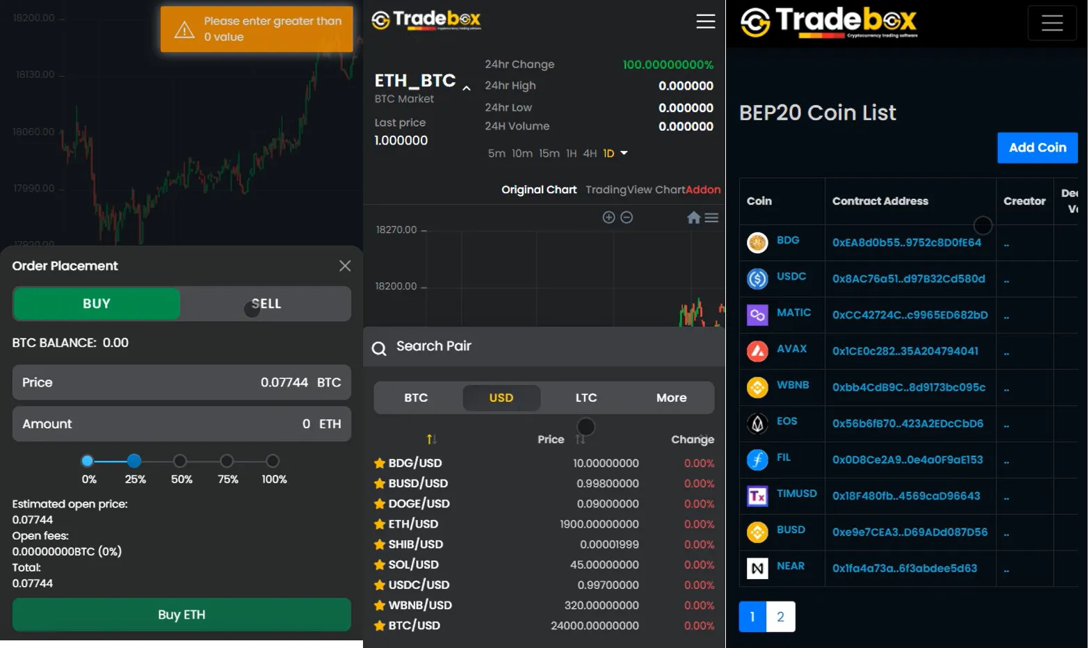 【Tradebox去中心化交易】加密货币交易平台+自适应+正版程序+带视频搭建教程