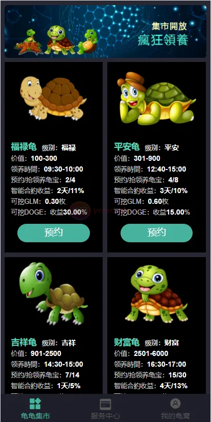 可商用开源版链上养成系统宠物投资+链上神龟联盟系统