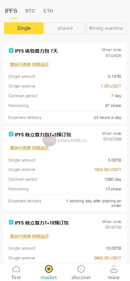 国际化ETHFIL矿机系统+抵押矿机源码下载+分币系统+云算力系统