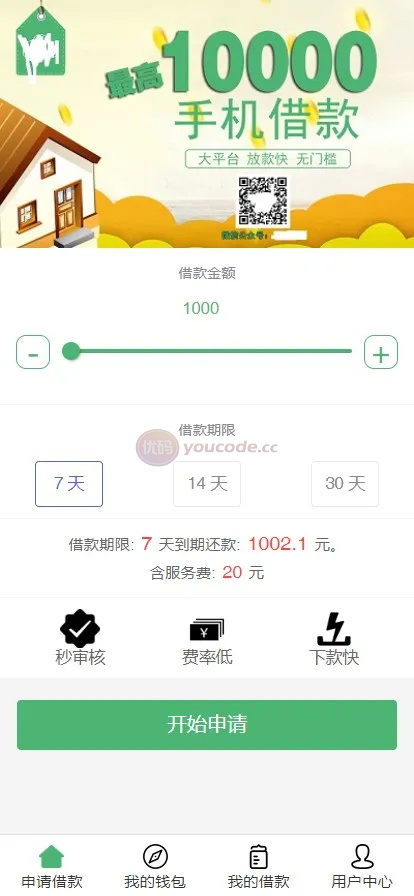 卡卡贷网贷平台小额贷款源码高炮高利贷源码+前端html+后端PHP
