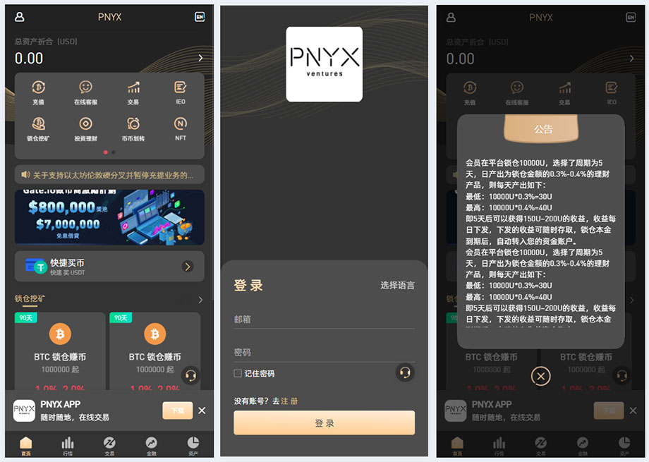 PNYX国际化交易系统系统源码下载（含前端Vue源码+快速建站带搭建文档）