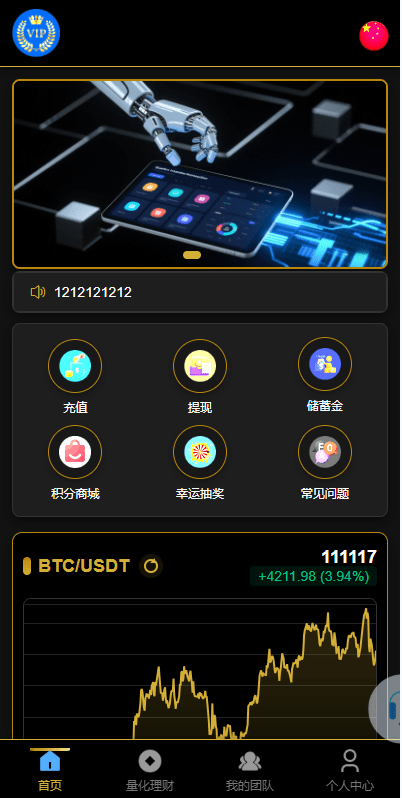 国际化虚拟币交易量化系统投资系统/海外币种投资/前端vue