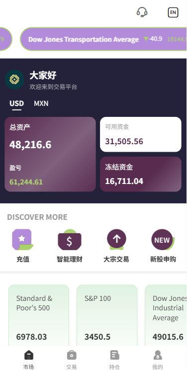 多语种海外股票系统/大宗交易/新股认购/产品理财