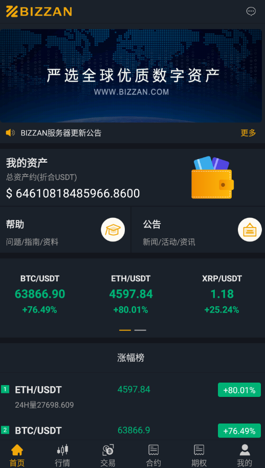 独家完整版BIZZAN币严源码/多语言交易所/币币交易永续合约期权/OTC交易