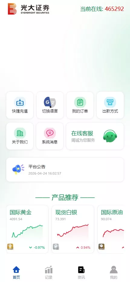 光大证劵国际化贵金属交易期货系统微型盘微交易平台源码下载+盈亏控制+前端uniapp纯源码下载+后端PHP