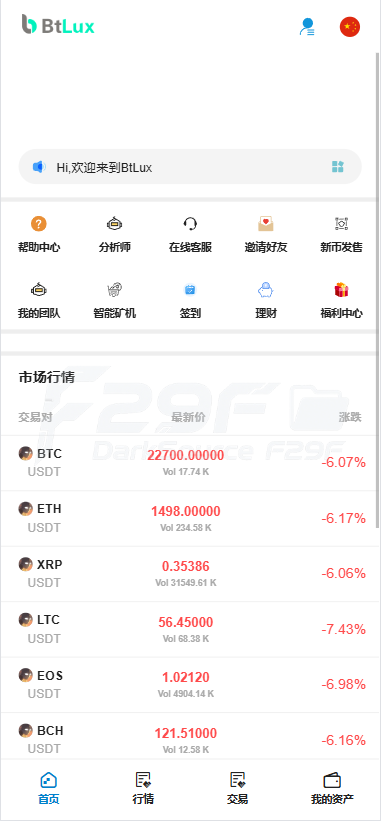 Btlux交易平台源码/币币兑换秒永续合约/锁仓功能质押挖矿/IEO功能认购/完整机器人/前端vue后端PHP